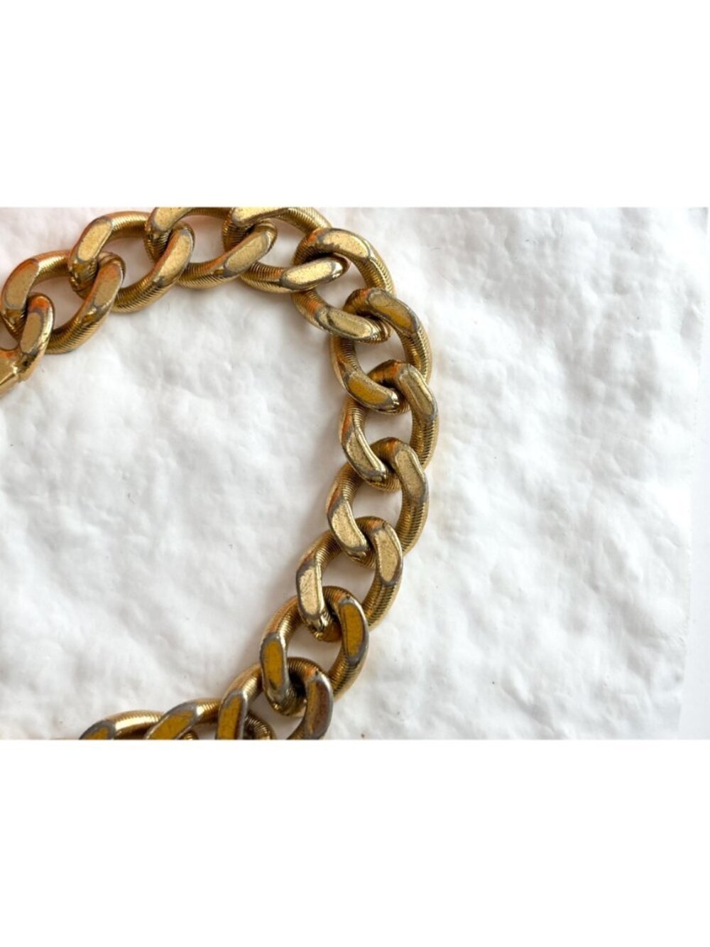 Monet Designer Signed Curb Chain Chunky Vintage 80's Style Bracelet - Picture 8 of 16